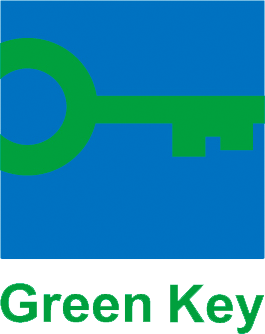 Grøn nøgle med blå baggrund